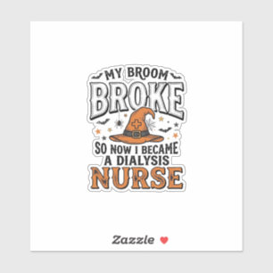 Halloween Dialysis Nurse Witch Broom Broke Shirt_1