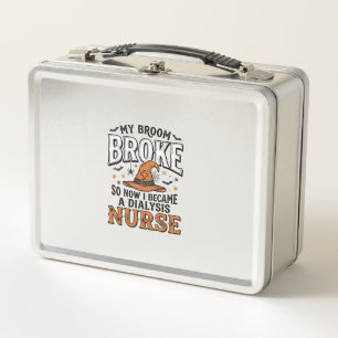 Halloween Dialysis Nurse Witch Broom Broke Shirt_1 Metal Lunch Box