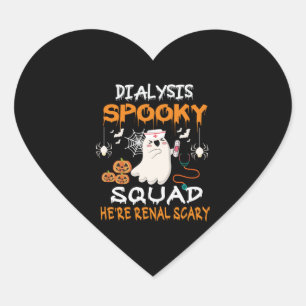 Halloween Dialysis Tech Ghost Nurse Halloween Kidn Heart Sticker