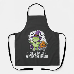 Halloween Dilly Dally Frog Witch Pumpkin Cart Apron