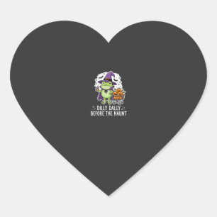 Halloween Dilly Dally Frog Witch Pumpkin Cart Heart Sticker
