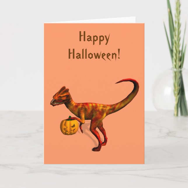 Halloween Dilophosaurus Card (Front)