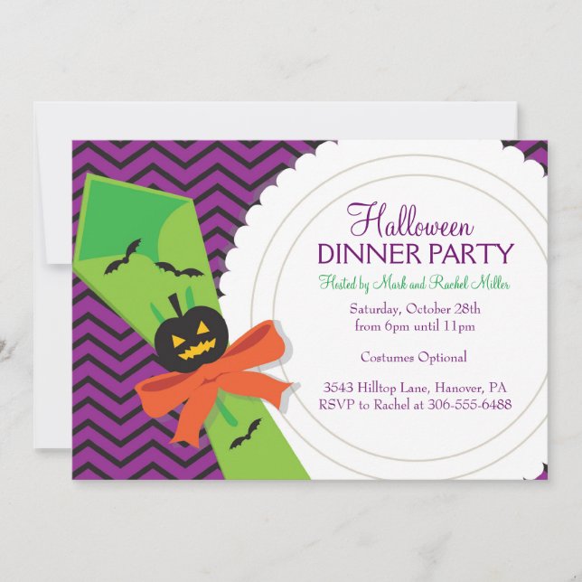 Halloween Dinner Party Invitation (Front)