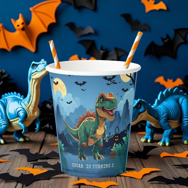 Halloween Dinosaur Birthday Party  | Spooky T-Rex Paper Cups (Creator Uploaded)