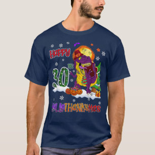 Halloween Dinosaur Christmas Men Women 30th HalloT T-Shirt
