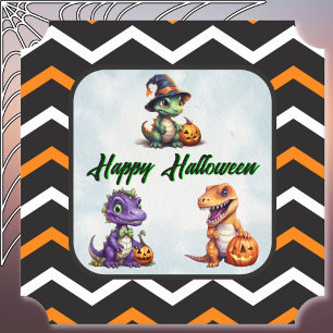 Halloween Dinosaur Dino-Mash Party Paper Coaster