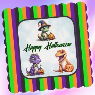 Halloween Dinosaur Dino-Mash Party Paper Coaster