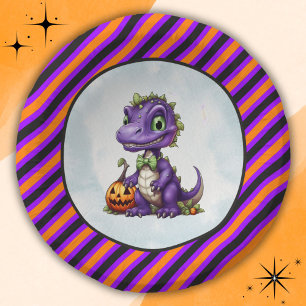 Halloween Dinosaur Dino-Mash Party Paper Plate