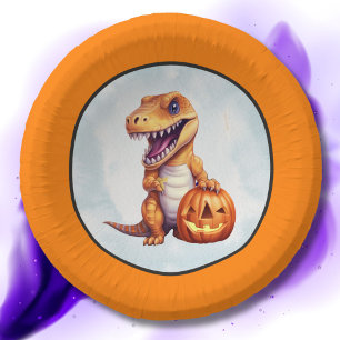 Halloween Dinosaur Dino-Mash Party Paper Plate