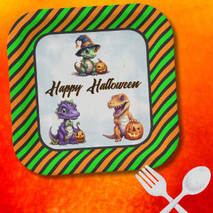Halloween Dinosaur Dino-Mash Party Paper Plate
