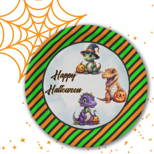 Halloween Dinosaur Dino-Mash Party Paper Plate