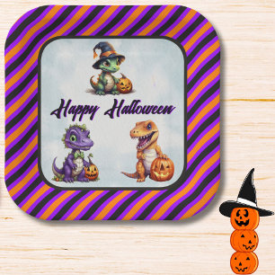 Halloween Dinosaur Dino-Mash Party Paper Plate