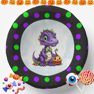 Halloween Dinosaur Dino-Mash Party Paper Plate