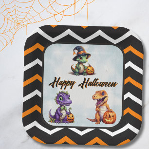 Halloween Dinosaur Dino-Mash Party Paper Plate
