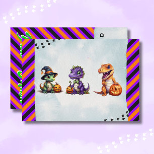 Halloween Dinosaur Dino-Mash Party Thank You Card