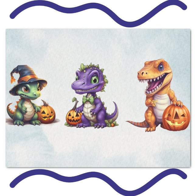 Halloween Dinosaur Dino-Mash Party Tissue Paper (Dinosaur Halloween Tissue Paper)