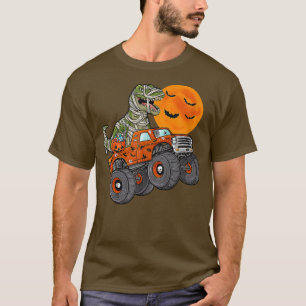 Halloween Dinosaur Monster Truck Moon  T-Shirt