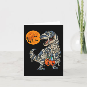 Halloween Dinosaur Mummy T Rex Scary Boys Kids Tee Card