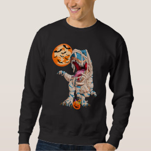 Halloween Dinosaur Pumpkin Boys Kids Dinosaur Rex Sweatshirt