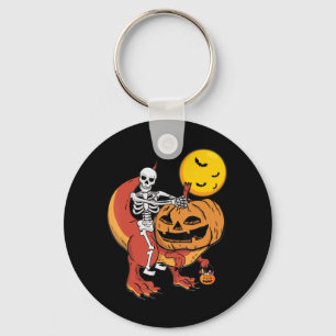 Halloween Dinosaur Pumpkin T Rex Skeleton Boys Tod Key Ring