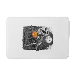 Halloween Dinosaur Skeleton Pumpkin Vintage Shirt  Bath Mat