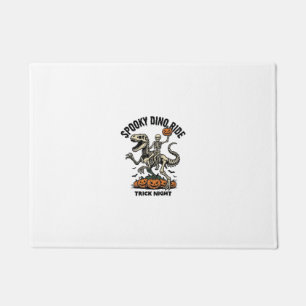 Halloween Dinosaur Skeleton Vintage Trick Ride_1 Doormat