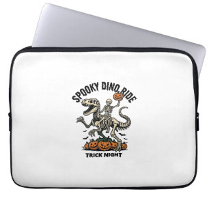 Halloween Dinosaur Skeleton Vintage Trick Ride_1 Laptop Sleeve