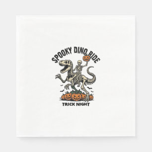 Halloween Dinosaur Skeleton Vintage Trick Ride_1 Napkin