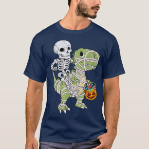 Halloween Dinosaur T Re Mummy Pumpkin Candy Skelet T-Shirt