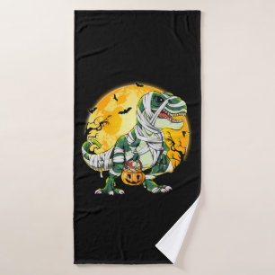 Halloween Dinosaur T rex Mummy Pumpkin Bath Towel