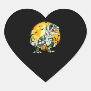 Halloween Dinosaur T rex Mummy Pumpkin Heart Sticker
