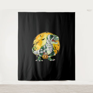 Halloween Dinosaur T rex Mummy Pumpkin Tapestry