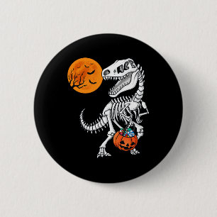 Halloween Dinosaur T Rex Skeleton Scary Boys Kids 6 Cm Round Badge