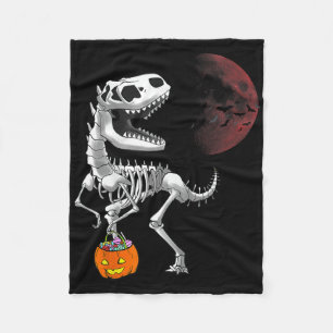Halloween Dinosaur T Rex Skeleton Scary Boys Kids Fleece Blanket