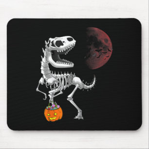 Halloween Dinosaur T Rex Skeleton Scary Boys Kids  Mouse Pad