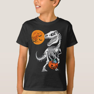 Halloween Dinosaur T Rex Skeleton Scary Boys Kids  T-Shirt