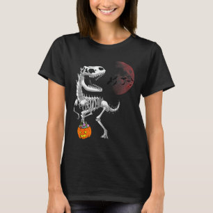 Halloween Dinosaur T Rex Skeleton Scary Boys Kids T-Shirt