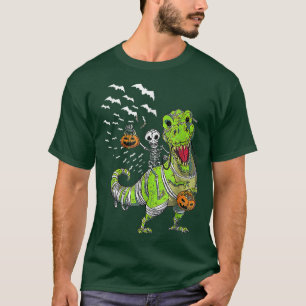 Halloween Dinosaur T Rex Skeleton Scary BoysTeens  T-Shirt