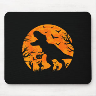 Halloween Dinosaur T Rex With Pumpkin Dinosaur Hal Mouse Pad