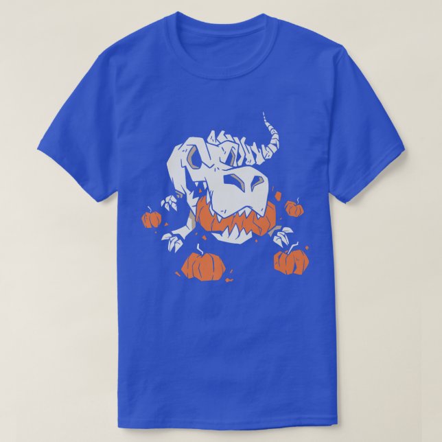 Halloween Dinosaur Tre Skeleton  T-Shirt (Design Front)