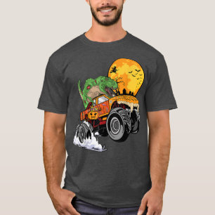 Halloween Dinosaur Zombie Monster Truck Boys Toddl T-Shirt