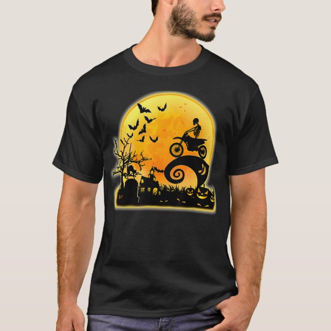 Halloween Dirt Bike Costume Funny Motocross Dirt B T-Shirt (Front)