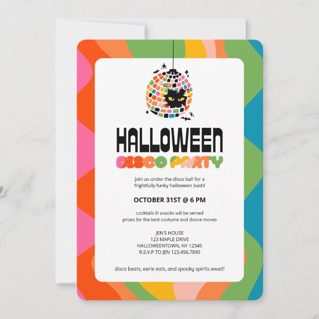 Halloween Disco Ball Party Invitation (Front)