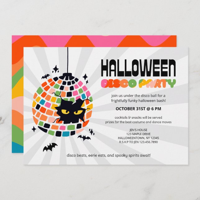Halloween Disco Ball Party Invitation (Front/Back)