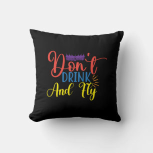 Halloween Do Not Drink And Fly Birthday Cushion