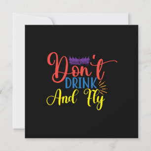 Halloween Do Not Drink And Fly Birthday Invitation