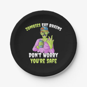 Halloween Do Not Worry You Are Safe Paper Plate