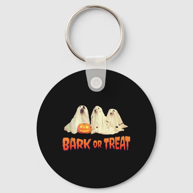 Halloween Dog Bark Or Treat Key Ring (Front)