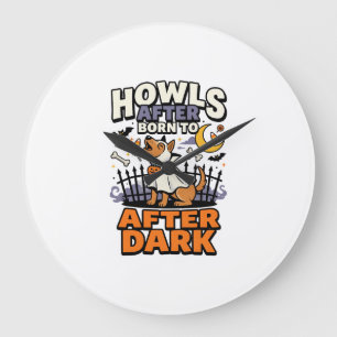 Halloween Dog Boo Crew (5) Large Clock