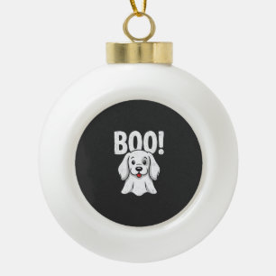 Halloween Dog Boo Cute Puppy Ghost Design Ceramic Ball Christmas Ornament